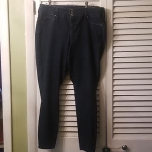 Dark wash skinny jeans